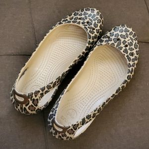 Leopard print crocs